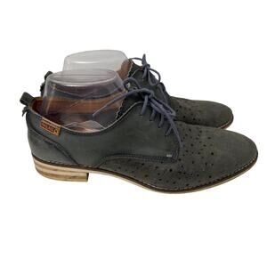 Pikolinos Royal Shoes Womens Size 9 Ocean Blue Leather Oxford Lace Up
